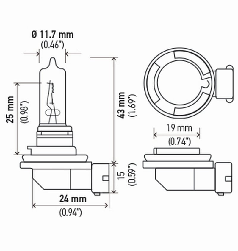 HELLA H9 2.0TB High Performance Bulb, 12V, 65W, 2 Pack - Image 2